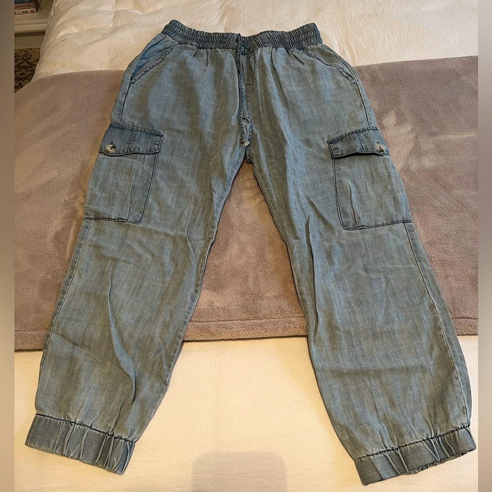Denim jogger pants